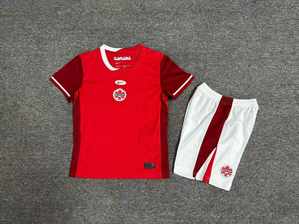 Kids-Canada 2024 Home Soccer Jersey